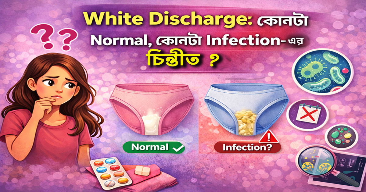 <p>White Discharge: কোনটা Normal, কোনটা Infection-এর ইঙ্গিত?</p>